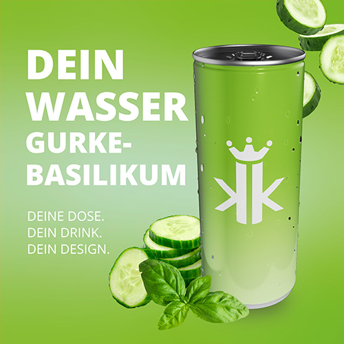 Aromatisiertes Wasser mit Gurken-Basilikumgeschmack